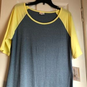 Lularoe NWT Gray and yellow Julia size large